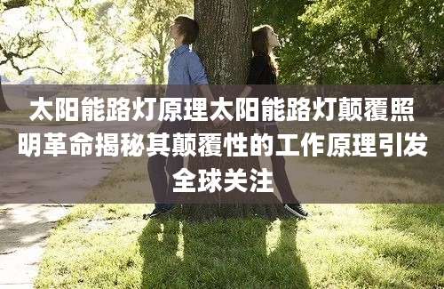 太阳能路灯原理太阳能路灯颠覆照明革命揭秘其颠覆性的工作原理引发全球关注