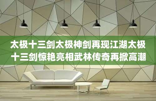 太极十三剑太极神剑再现江湖太极十三剑惊艳亮相武林传奇再掀高潮