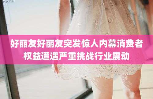 好丽友好丽友突发惊人内幕消费者权益遭遇严重挑战行业震动