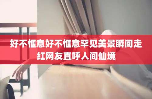 好不惬意好不惬意罕见美景瞬间走红网友直呼人间仙境