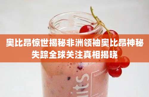 奥比昂惊世揭秘非洲领袖奥比昂神秘失踪全球关注真相揭晓