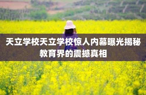 天立学校天立学校惊人内幕曝光揭秘教育界的震撼真相