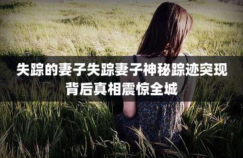 失踪的妻子失踪妻子神秘踪迹突现背后真相震惊全城