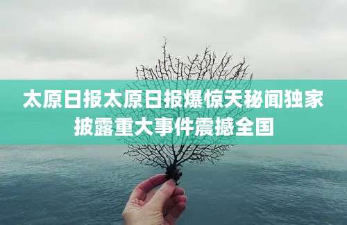 太原日报太原日报爆惊天秘闻独家披露重大事件震撼全国