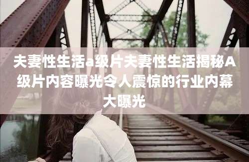 夫妻性生活a级片夫妻性生活揭秘A级片内容曝光令人震惊的行业内幕大曝光
