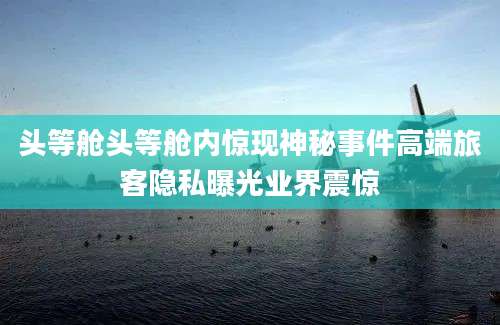头等舱头等舱内惊现神秘事件高端旅客隐私曝光业界震惊