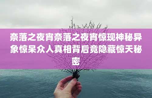 奈落之夜宵奈落之夜宵惊现神秘异象惊呆众人真相背后竟隐藏惊天秘密