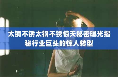 太钢不锈太钢不锈惊天秘密曝光揭秘行业巨头的惊人转型