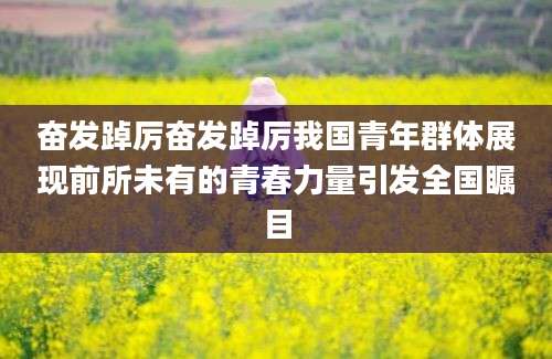奋发踔厉奋发踔厉我国青年群体展现前所未有的青春力量引发全国瞩目