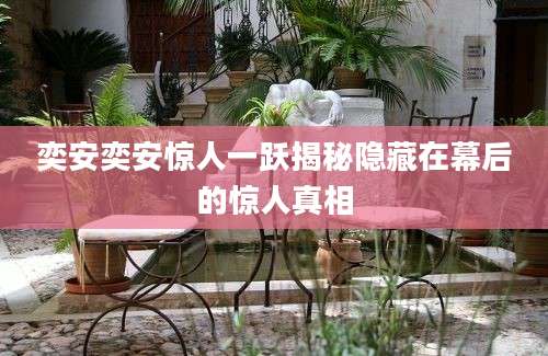 奕安奕安惊人一跃揭秘隐藏在幕后的惊人真相