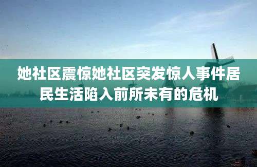 她社区震惊她社区突发惊人事件居民生活陷入前所未有的危机