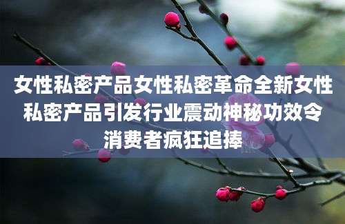 女性私密产品女性私密革命全新女性私密产品引发行业震动神秘功效令消费者疯狂追捧
