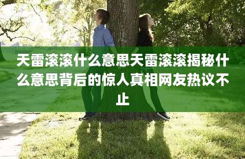 天雷滚滚什么意思天雷滚滚揭秘什么意思背后的惊人真相网友热议不止