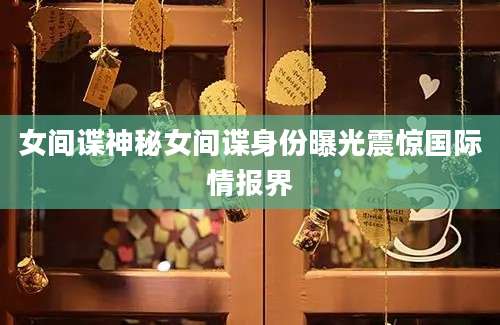 女间谍神秘女间谍身份曝光震惊国际情报界