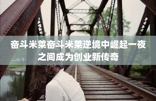 奋斗米莱奋斗米莱逆境中崛起一夜之间成为创业新传奇