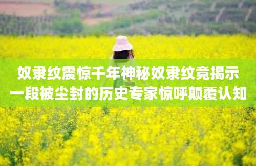 奴隶纹震惊千年神秘奴隶纹竟揭示一段被尘封的历史专家惊呼颠覆认知