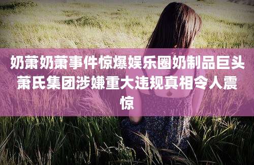 奶萧奶萧事件惊爆娱乐圈奶制品巨头萧氏集团涉嫌重大违规真相令人震惊