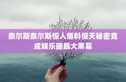奈尔斯奈尔斯惊人爆料惊天秘密竟成娱乐圈最大黑幕