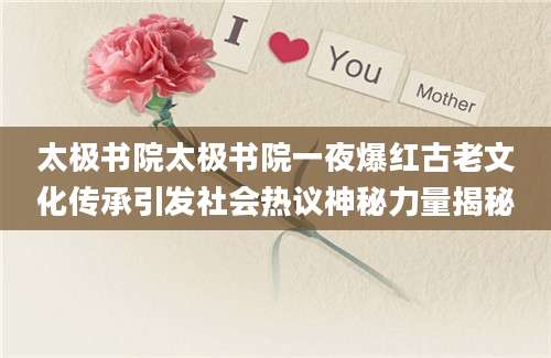 太极书院太极书院一夜爆红古老文化传承引发社会热议神秘力量揭秘