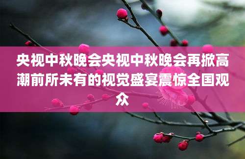 央视中秋晚会央视中秋晚会再掀高潮前所未有的视觉盛宴震惊全国观众