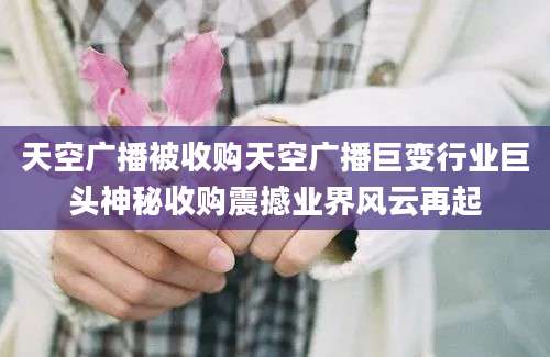 天空广播被收购天空广播巨变行业巨头神秘收购震撼业界风云再起