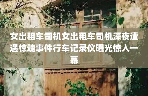 女出租车司机女出租车司机深夜遭遇惊魂事件行车记录仪曝光惊人一幕