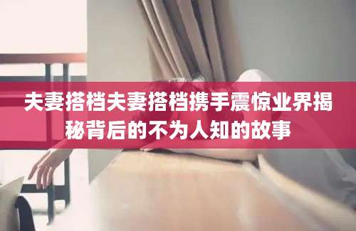 夫妻搭档夫妻搭档携手震惊业界揭秘背后的不为人知的故事