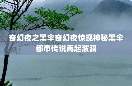 奇幻夜之黑伞奇幻夜惊现神秘黑伞都市传说再起波澜