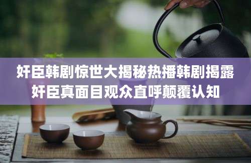 奸臣韩剧惊世大揭秘热播韩剧揭露奸臣真面目观众直呼颠覆认知
