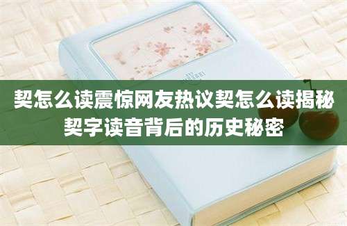 契怎么读震惊网友热议契怎么读揭秘契字读音背后的历史秘密