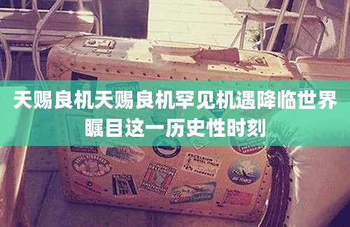 天赐良机天赐良机罕见机遇降临世界瞩目这一历史性时刻
