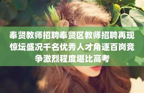 奉贤教师招聘奉贤区教师招聘再现惊坛盛况千名优秀人才角逐百岗竞争激烈程度堪比高考
