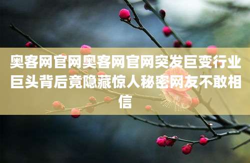奥客网官网奥客网官网突发巨变行业巨头背后竟隐藏惊人秘密网友不敢相信