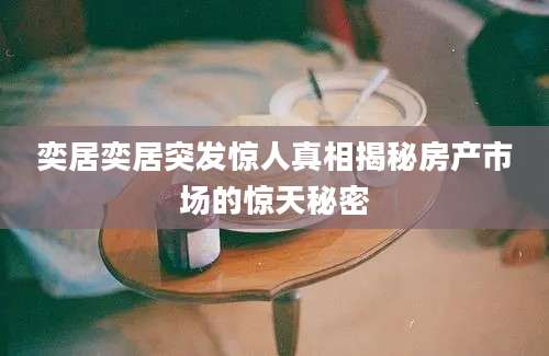 奕居奕居突发惊人真相揭秘房产市场的惊天秘密