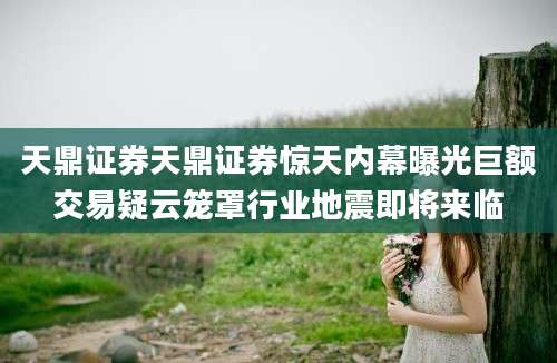 天鼎证券天鼎证券惊天内幕曝光巨额交易疑云笼罩行业地震即将来临