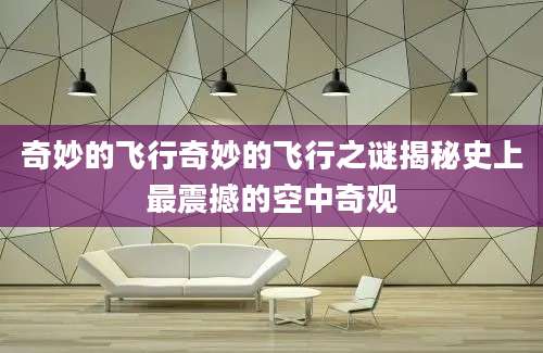 奇妙的飞行奇妙的飞行之谜揭秘史上最震撼的空中奇观