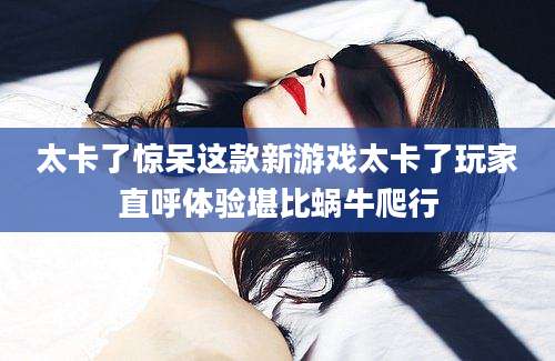 太卡了惊呆这款新游戏太卡了玩家直呼体验堪比蜗牛爬行