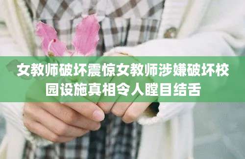 女教师破坏震惊女教师涉嫌破坏校园设施真相令人瞠目结舌