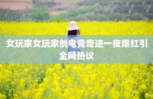 女玩家女玩家创电竞奇迹一夜爆红引全网热议